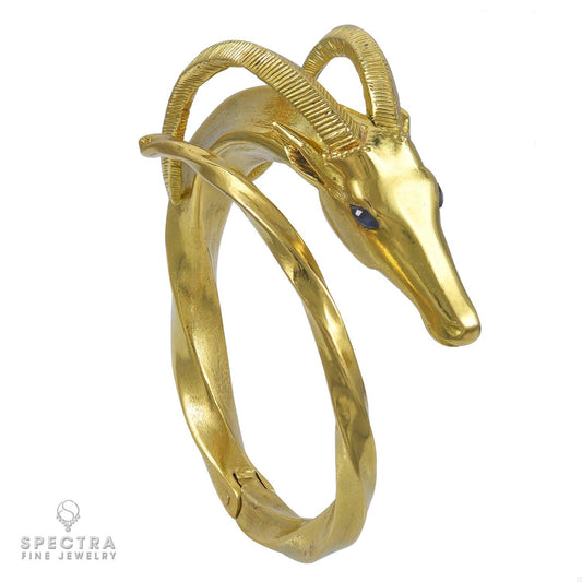 Hermes Vintage Zodiac Capricorn Bangle Bracelet
