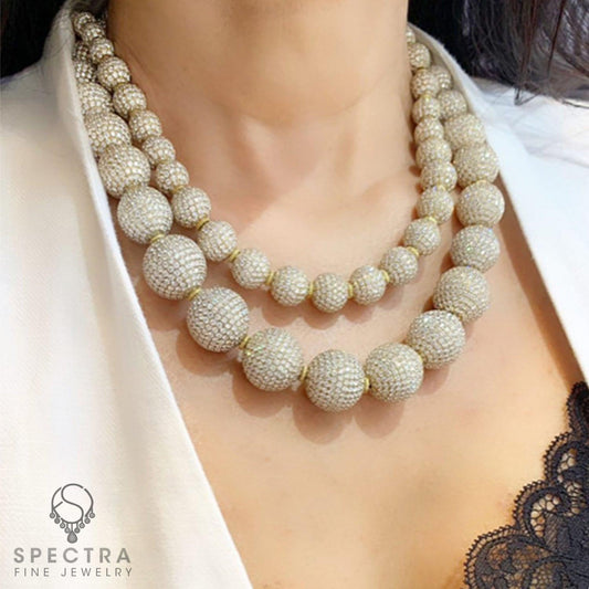 Judith Ripka Diamond Ball Necklace in 18kt Yellow Gold