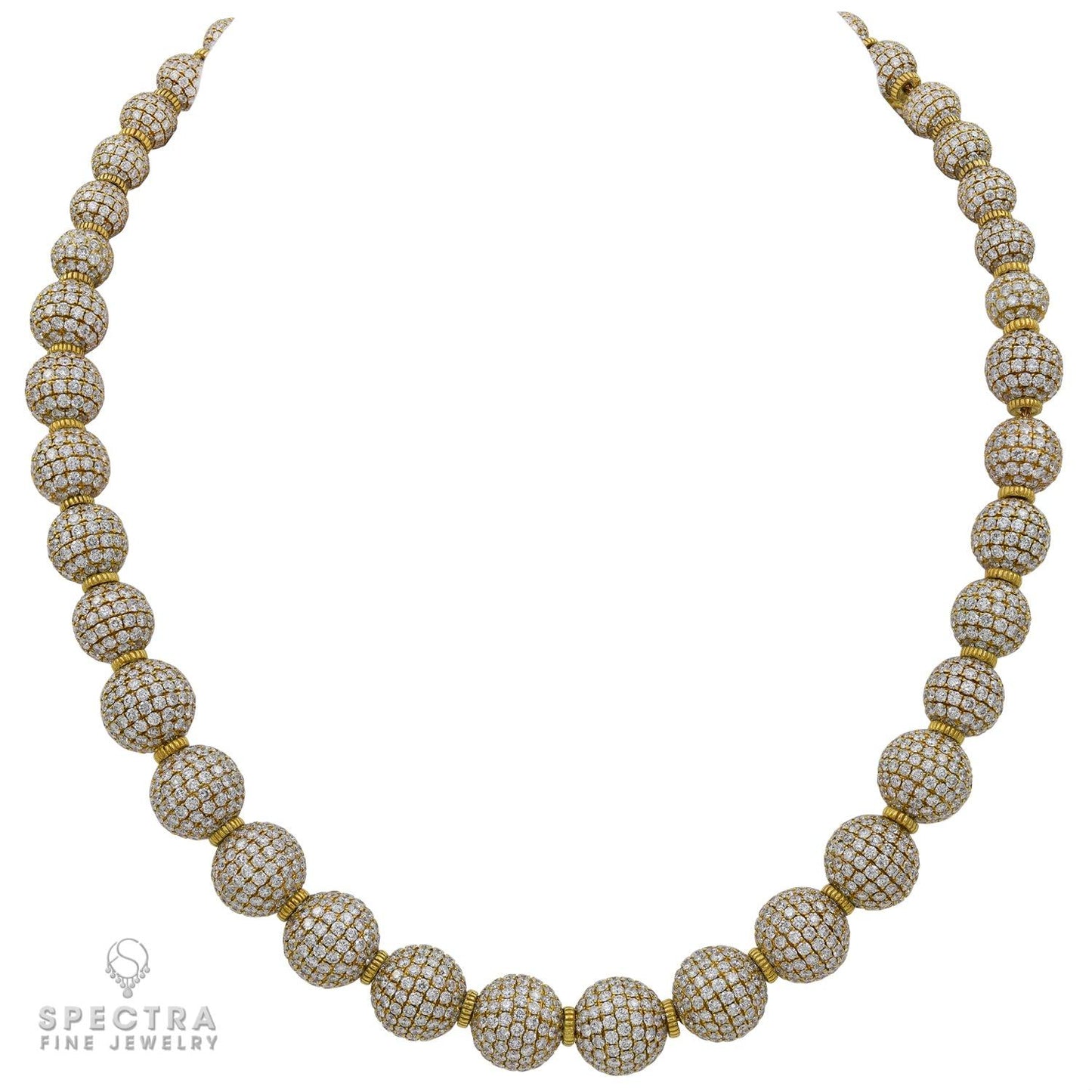 Judith Ripka Diamond Pave Bead Disco Ball Necklace