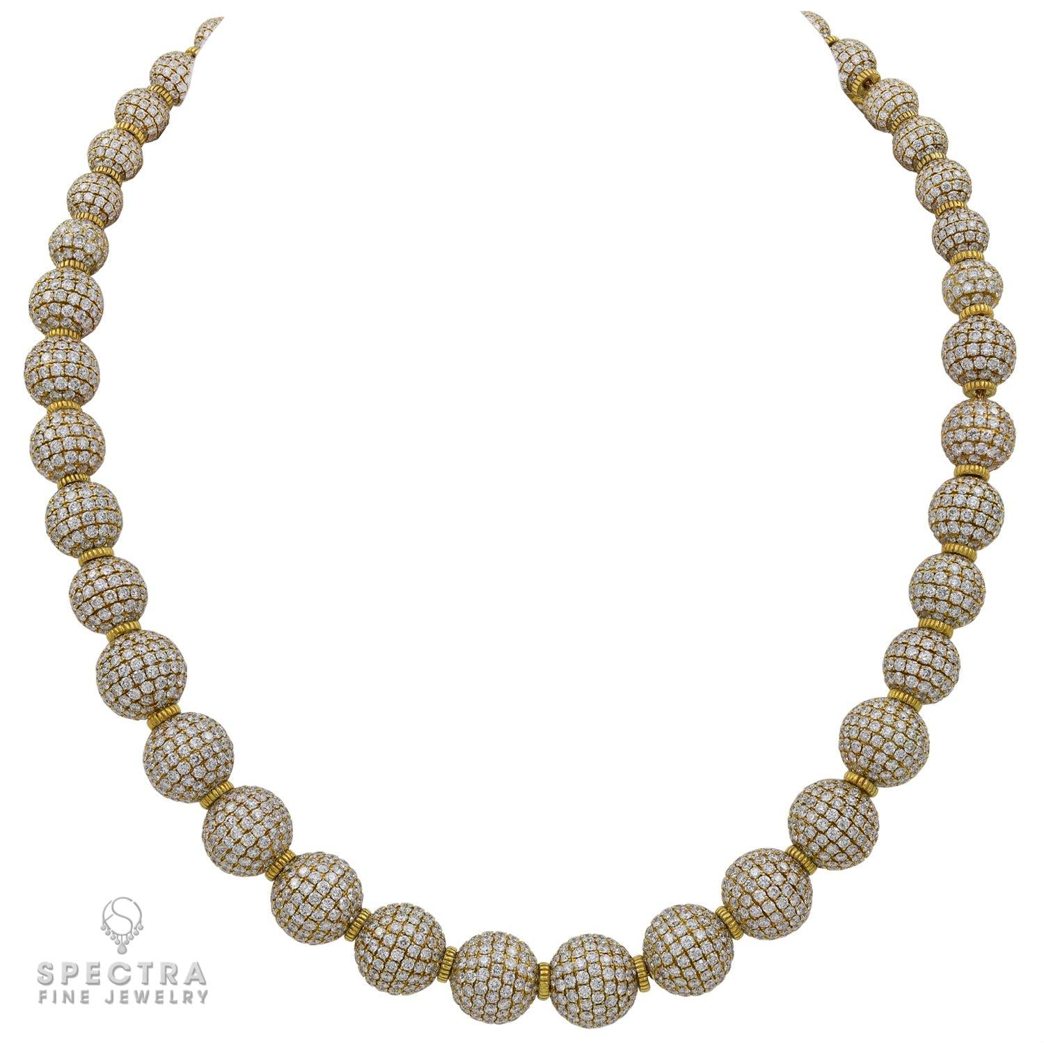 Judith Ripka Diamond Pave Bead Disco Ball Necklace