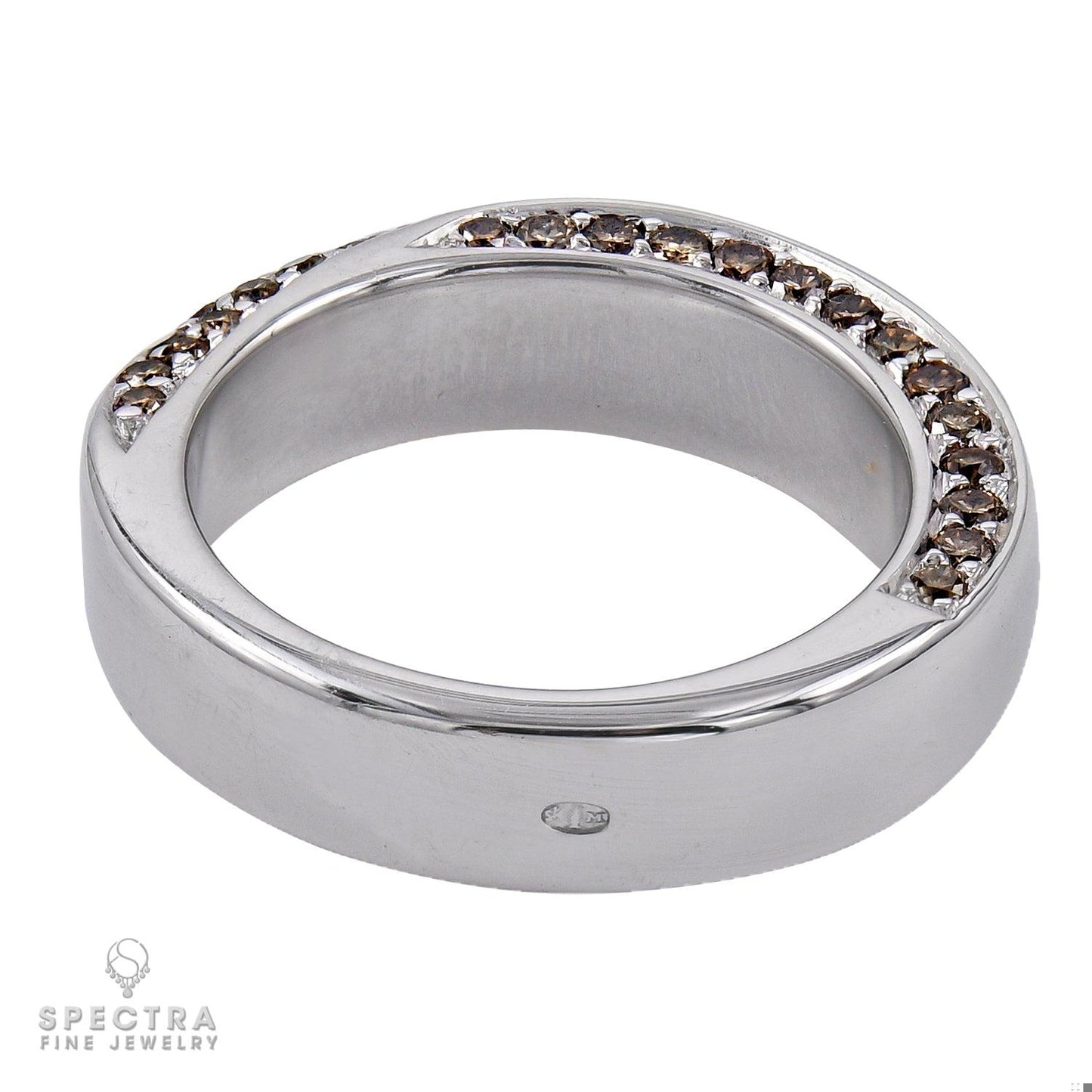 Mauboussin Contemporary Champagne Diamond Wedding Band Ring