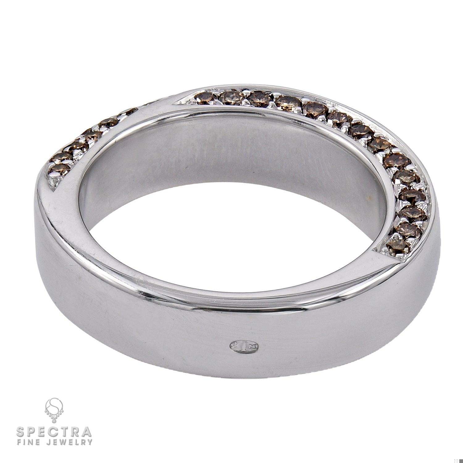 Mauboussin Contemporary Champagne Diamond Wedding Band Ring
