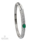 Modern Elegance: Pave Bombe Bangle with Oval Emeralds