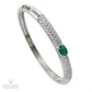 Modern Elegance: Pave Bombe Bangle with Oval Emeralds