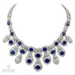 Modern Sapphire and Diamond Bib Necklace in Platinum