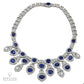 Modern Sapphire and Diamond Bib Necklace in Platinum