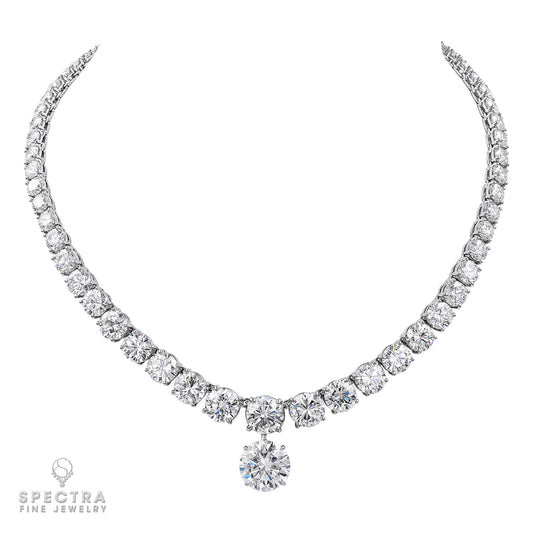 Spectra Fine Jewelry Classic Diamond Pendant Riviere Collar Necklace