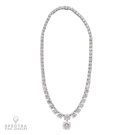 Spectra Fine Jewelry Classic Diamond Pendant Riviere Collar Necklace
