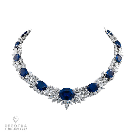 Spectra Fine Jewelry Sapphire and Diamond Choker Necklace