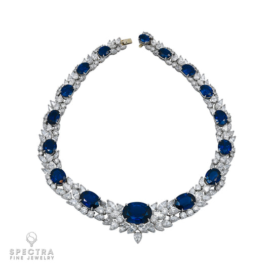 Spectra Fine Jewelry Sapphire and Diamond Choker Necklace