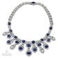Modern Sapphire and Diamond Bib Necklace in Platinum