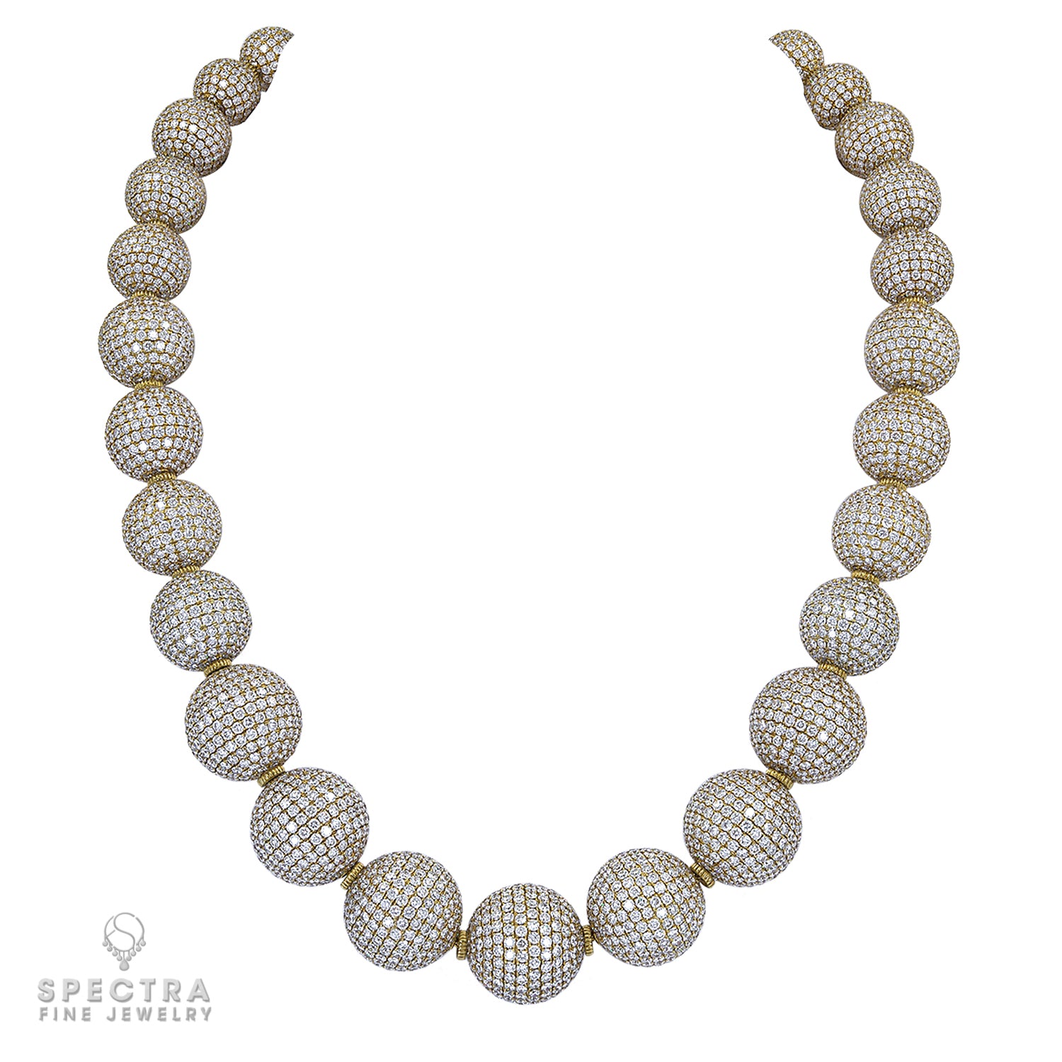Judith Ripka Diamond Ball Necklace in 18kt Yellow Gold