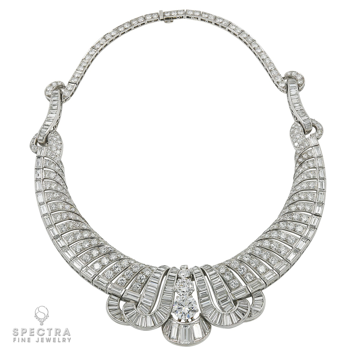 Art Deco Diamond Necklace in Platinum