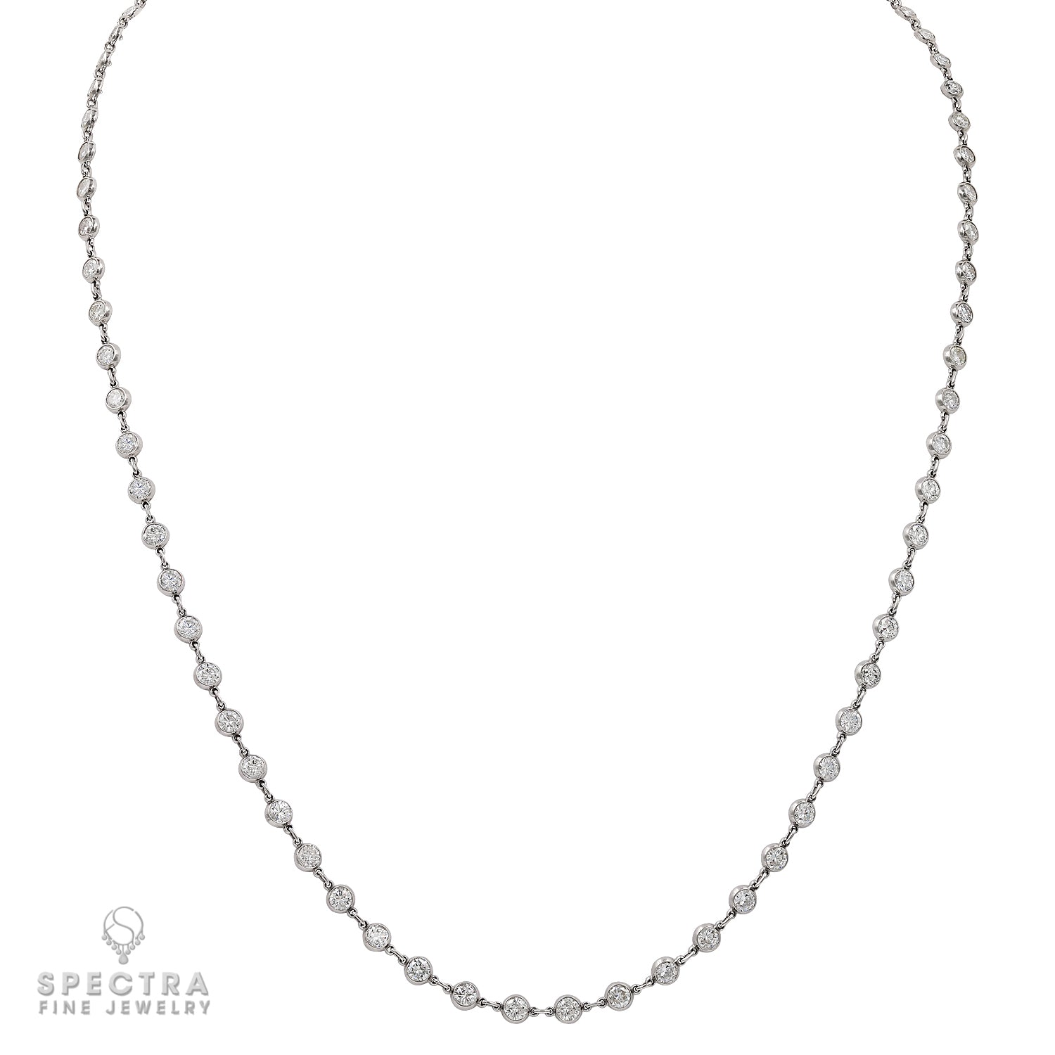 8.89ct Diamond by the Yard Necklace in 18kt White Gold
