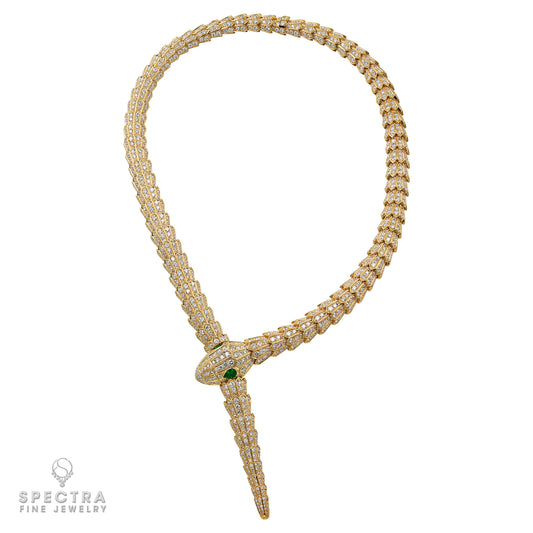 Bulgari Diamond and 18kt Yellow Gold Serpenti Necklace