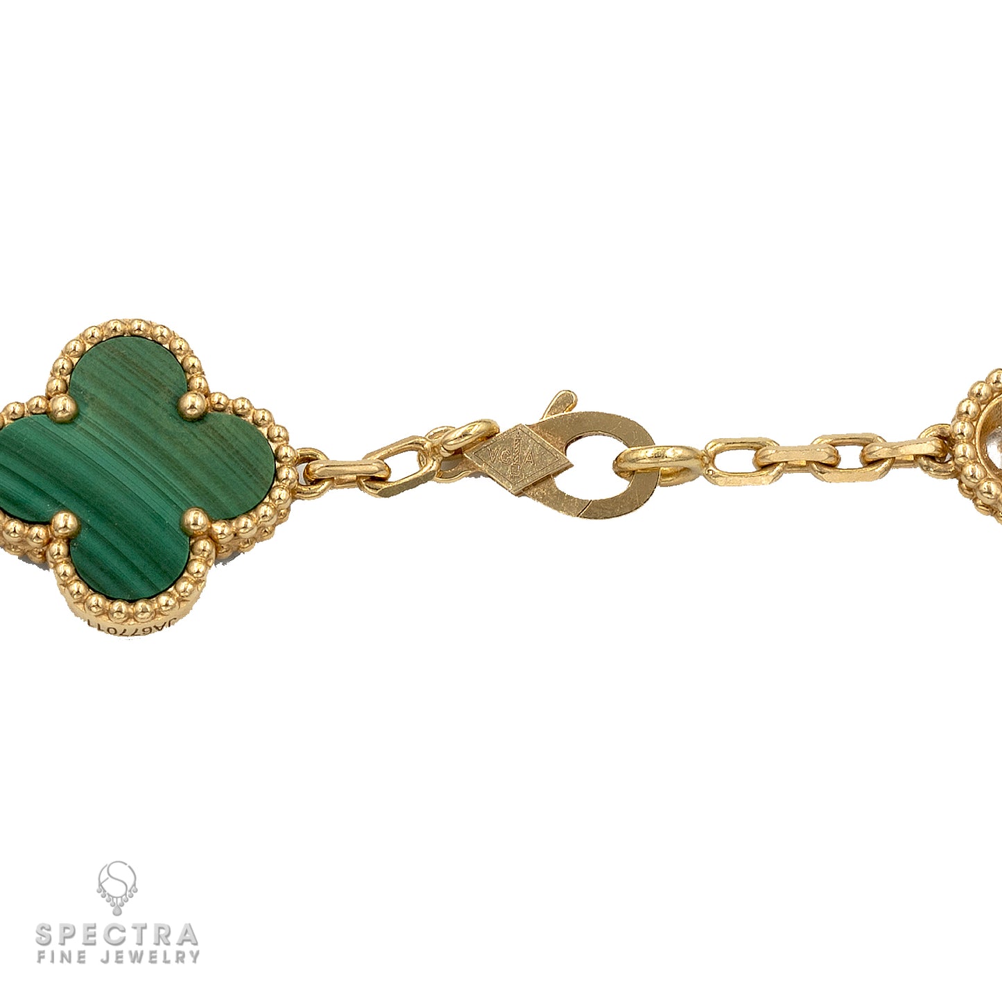 Van Cleef & Arpels Alhambra Malachite Diamond Necklace