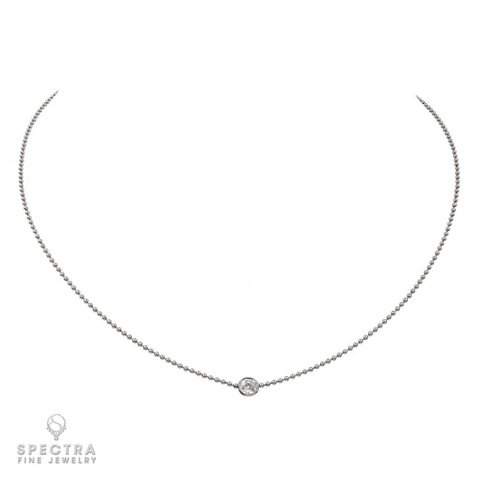 Timeless Elegance: Old Mine Diamond Pendant Necklace in 18k White Gold