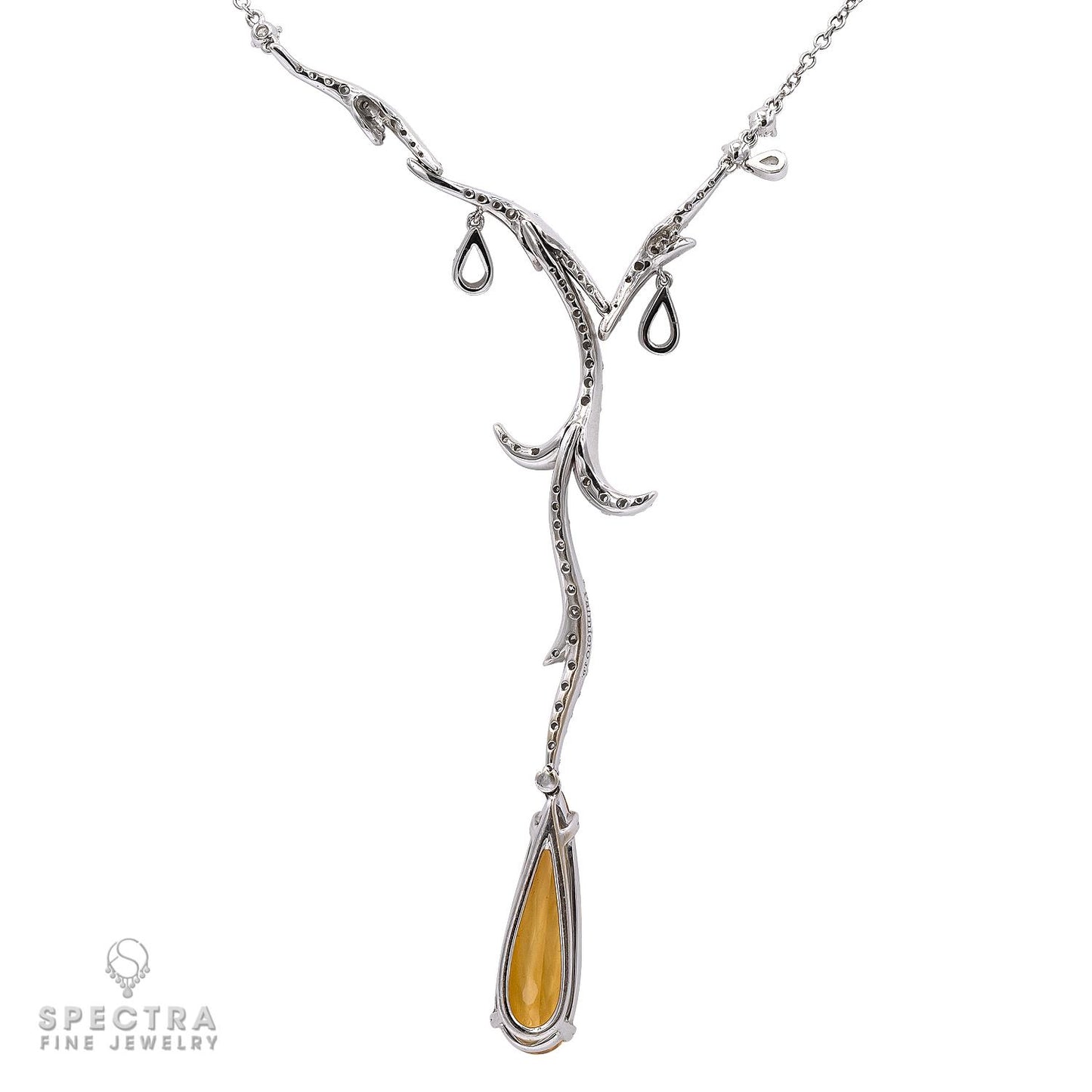 Palmiero Diamond Yellow Topaz Lavalier Necklace