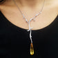 Palmiero Diamond Yellow Topaz Lavalier Necklace