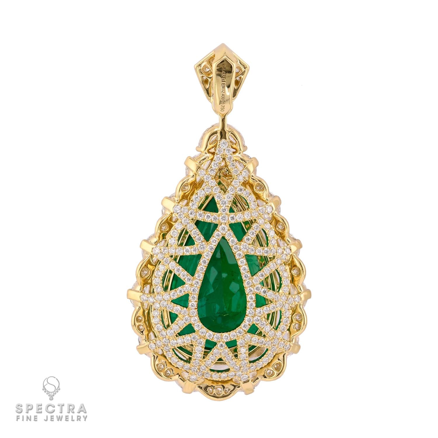 Spectra Fine Jewelry 12.43 ct. Colombian Emerald Diamond Pendant