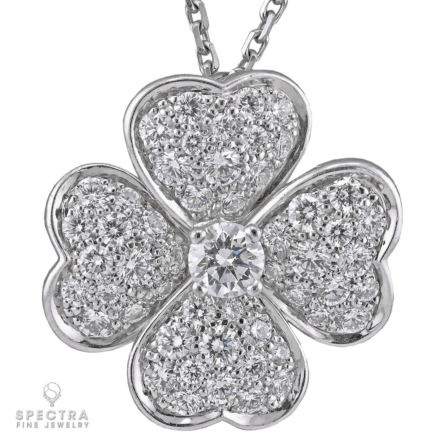 Van Cleef & Arpels Cosmos Diamond Clip Pendant Necklace