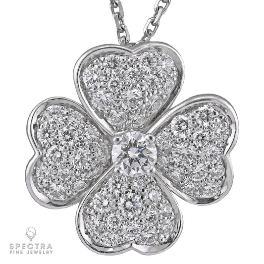 Van Cleef & Arpels Cosmos Diamond Clip Pendant Necklace