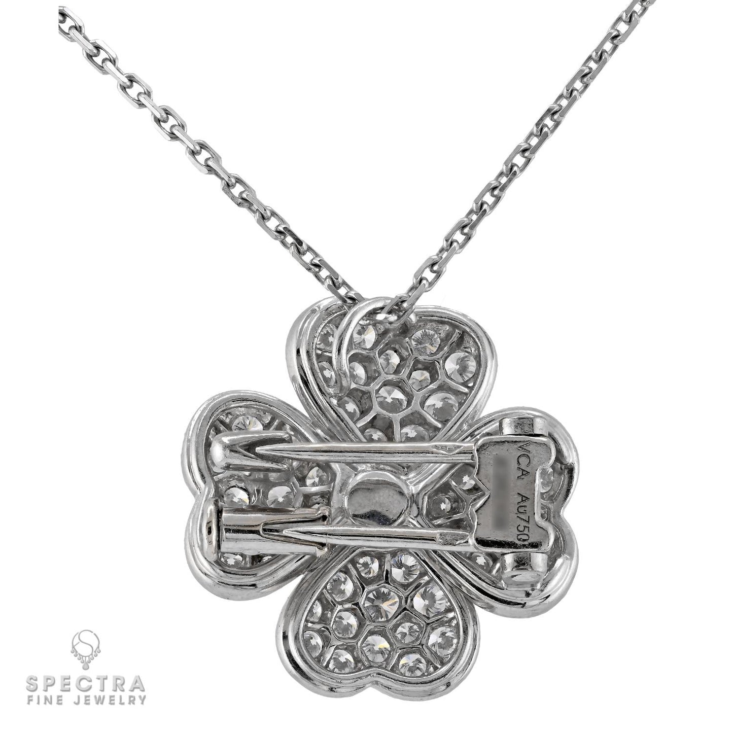 Van Cleef & Arpels Cosmos Diamond Clip Pendant Necklace