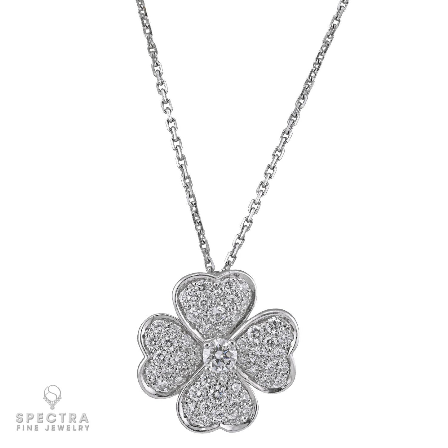 Van Cleef & Arpels Cosmos Diamond Clip Pendant Necklace