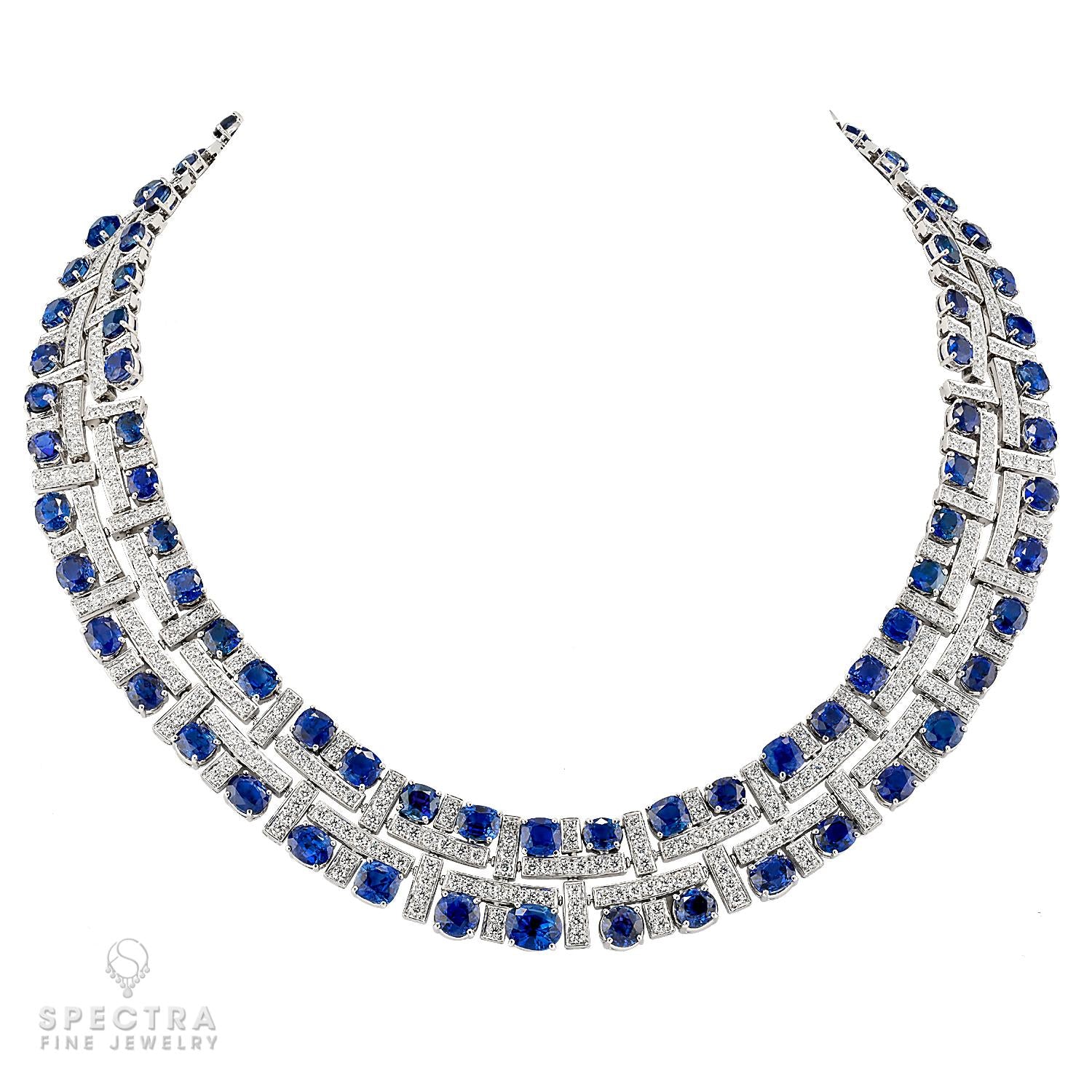 Bulgari Sapphire and Diamond Basketweave Necklace