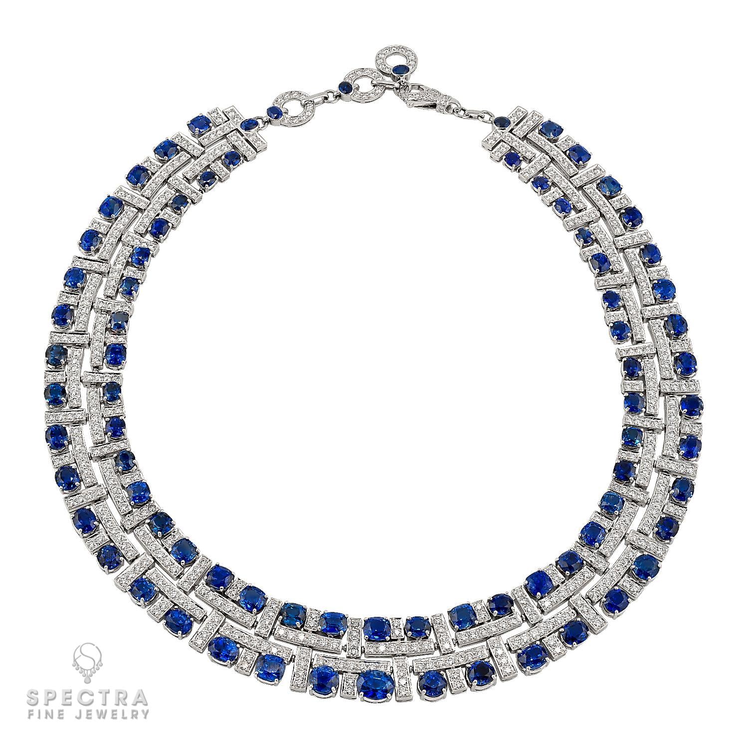 Bulgari Sapphire and Diamond Basketweave Necklace