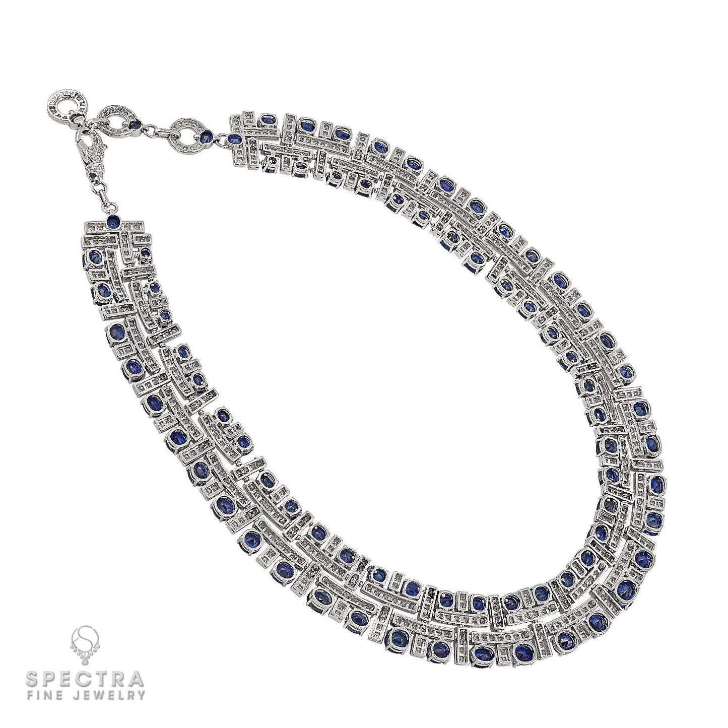 Bulgari Sapphire and Diamond Basketweave Necklace