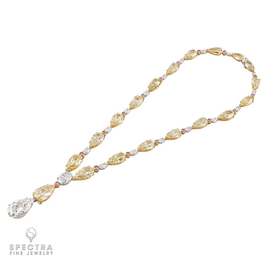 101.0ct Yellow & White Diamond Necklace