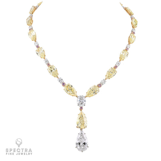 101.0ct Yellow & White Diamond Necklace