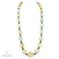 Opal, Emerald, Diamond & Onyx Necklace in 18K White Gold