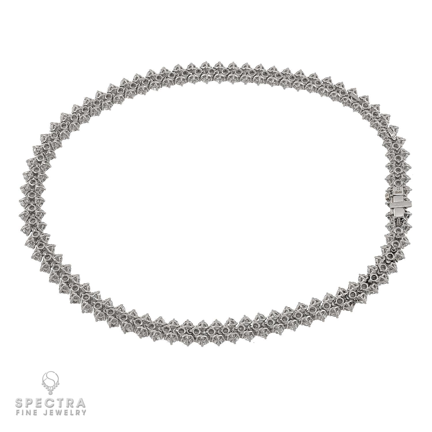 Harry Winston 44.50ct Round Diamond Platinum Necklace, Signed Jacques Timey