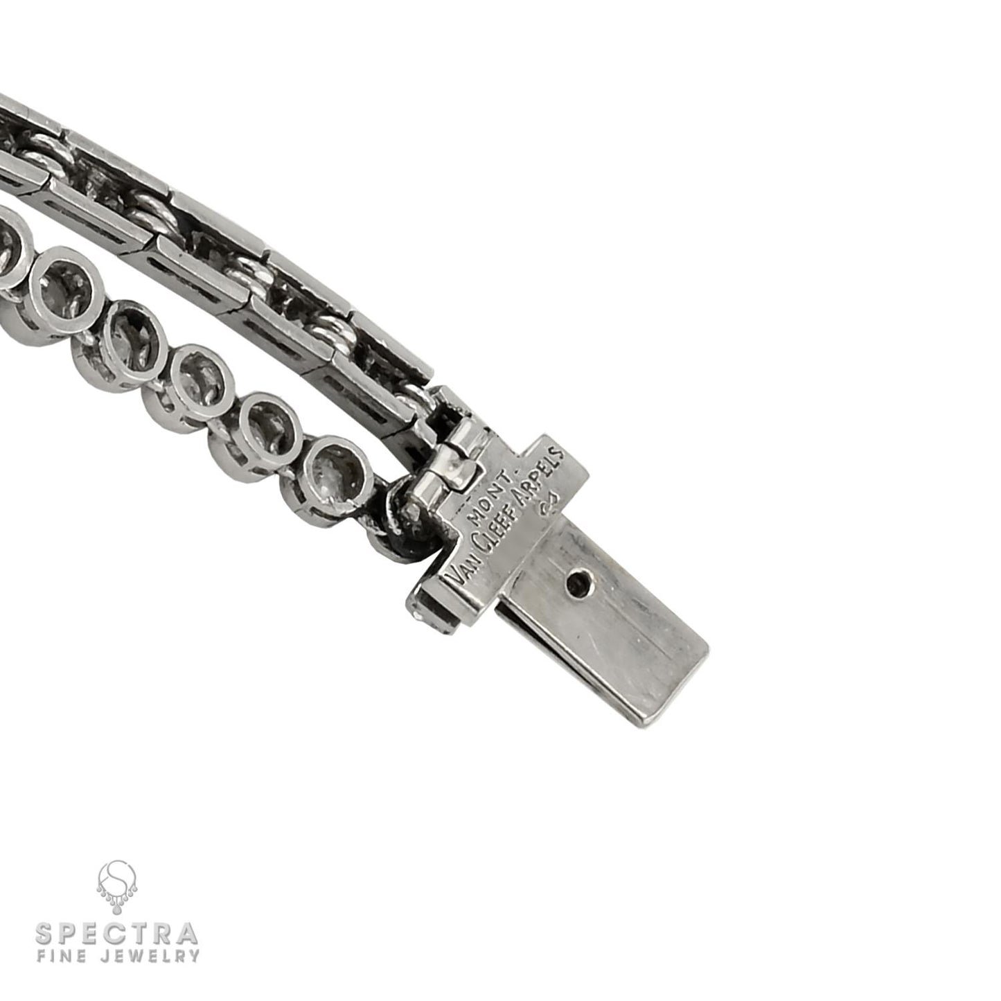 Van Cleef & Arpels Two-Row Diamond Riviera Necklace, 37.41 cts in Platinum