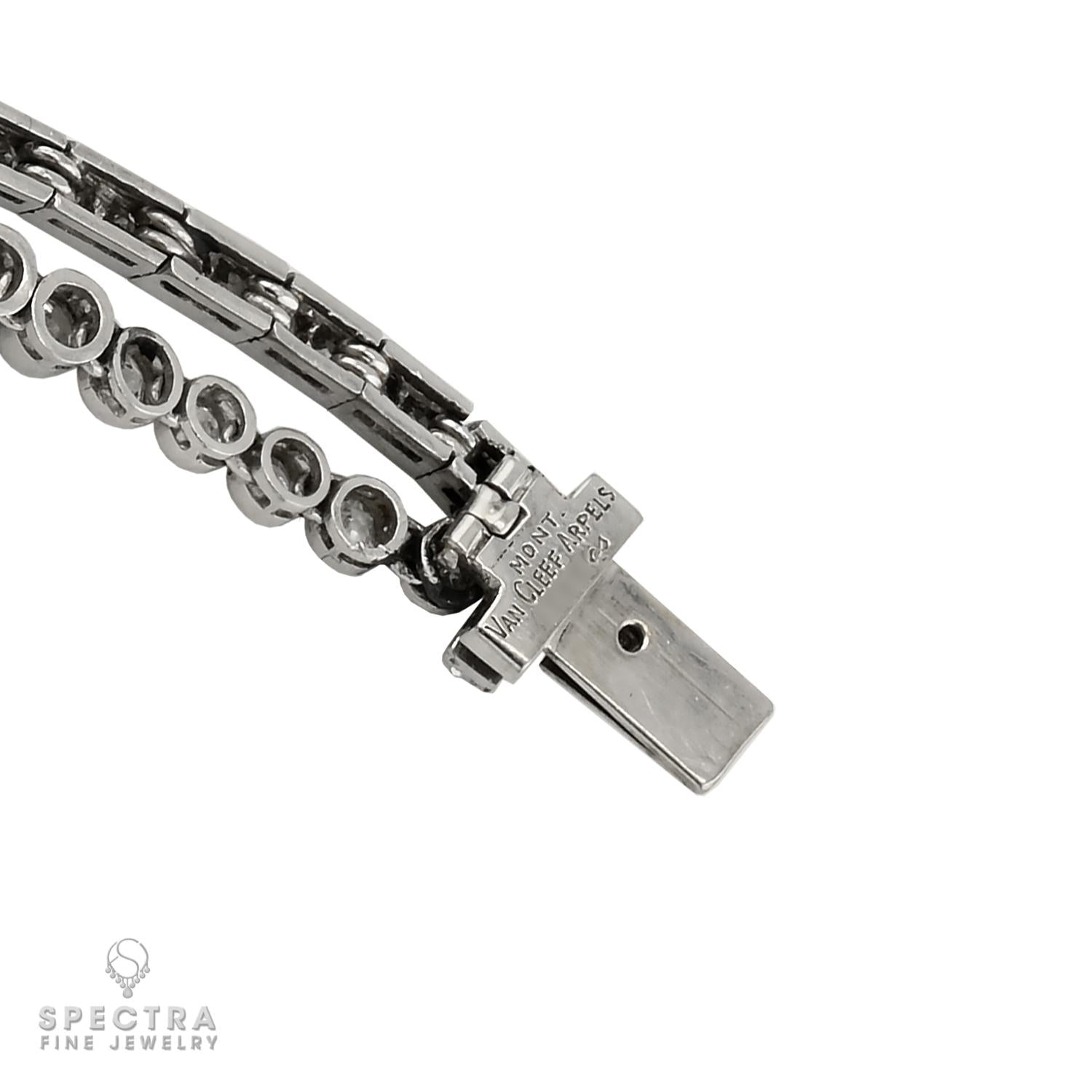 Van Cleef & Arpels Two-Row Diamond Riviera Necklace, 37.41 cts in Platinum