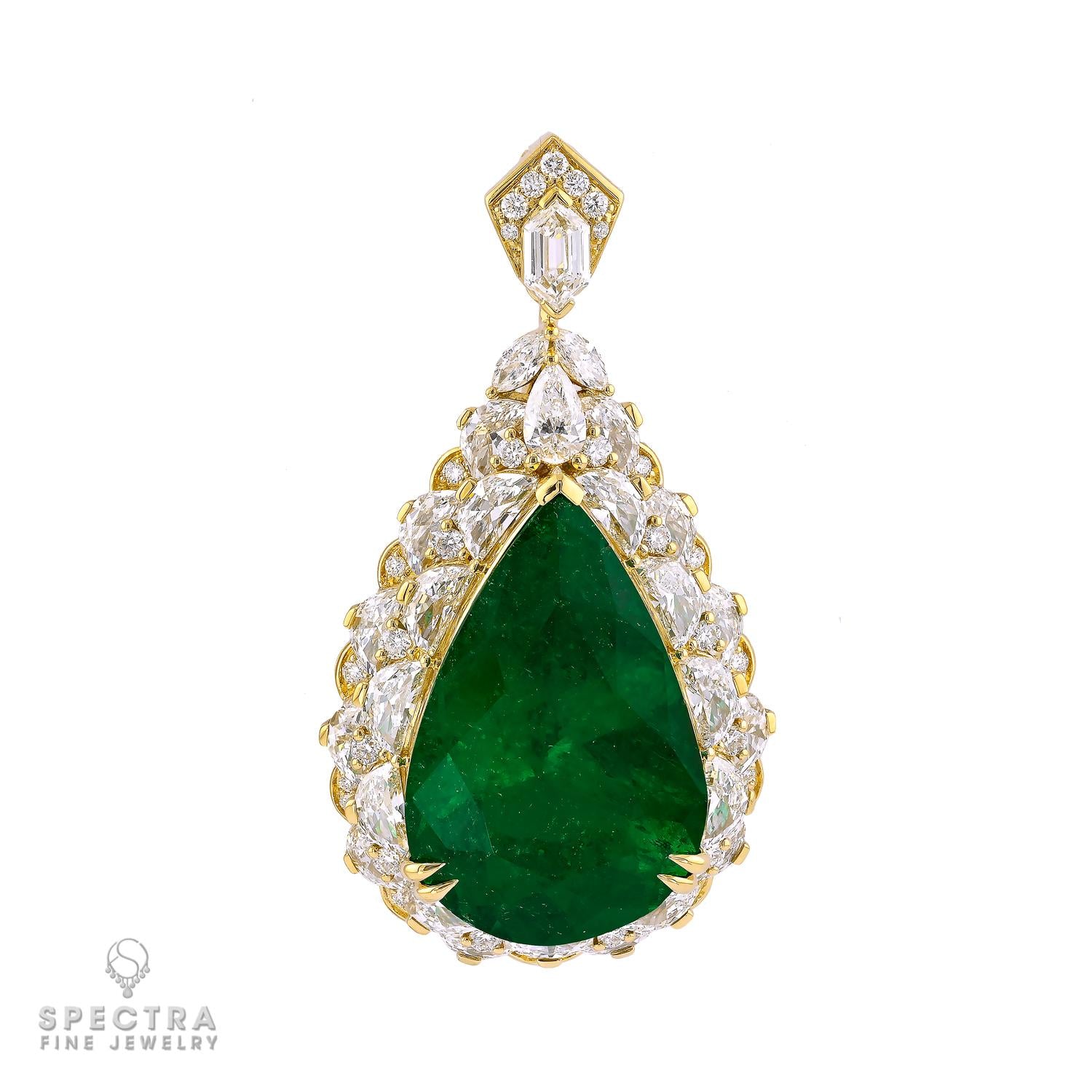 Spectra Fine Jewelry 12.43 ct. Colombian Emerald Diamond Pendant