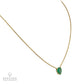 3.01 ct. Pear Emerald Pendant Necklace in 14k Yellow Gold