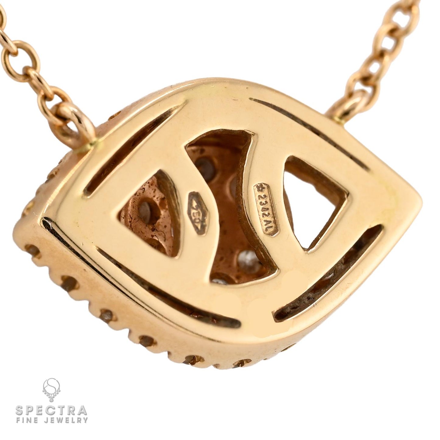 Diamond Evil Eye Pendant Necklace in 18K Rose Gold