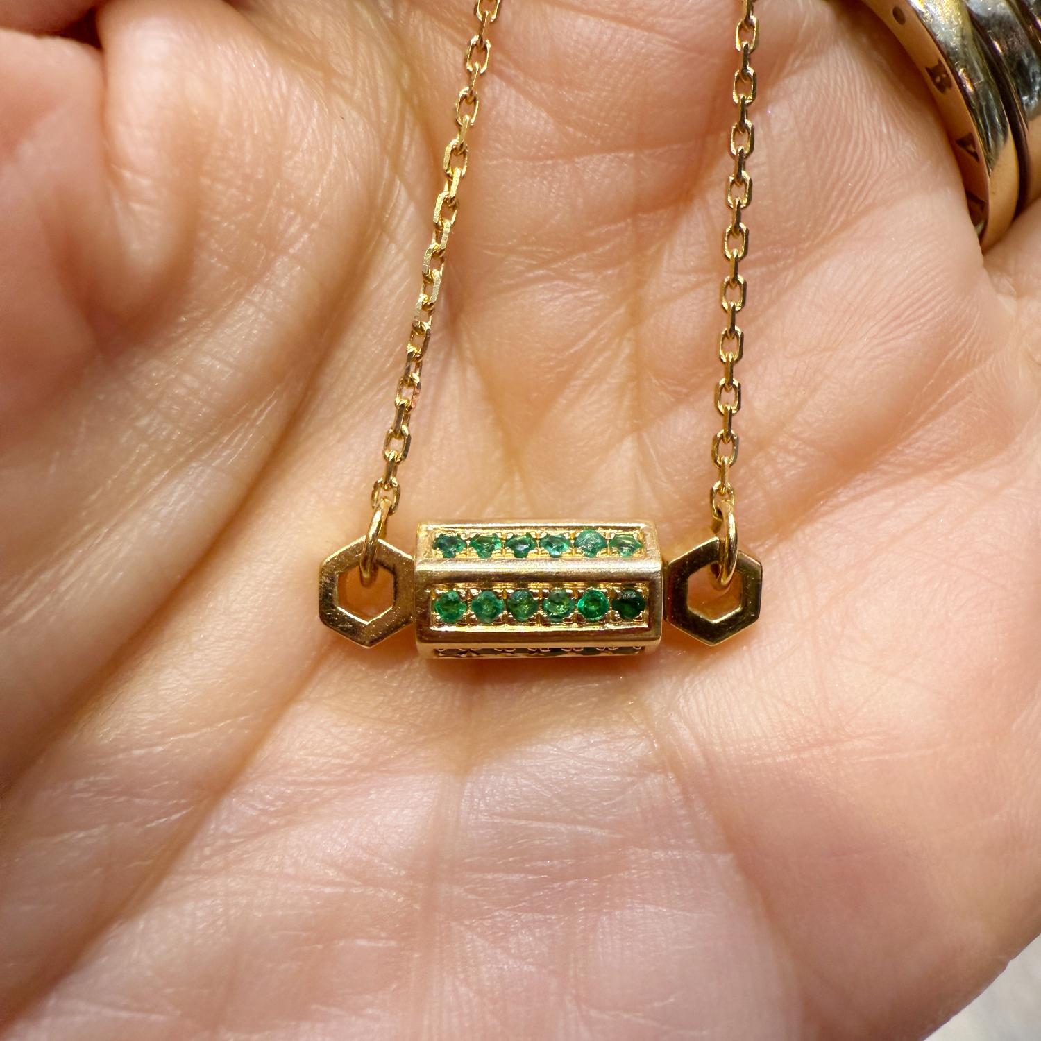 Tsavorite Gemstone Pendant Necklace in 18K Yellow Gold, 16"