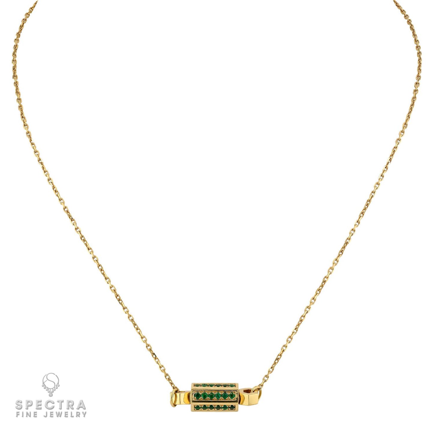 Tsavorite Gemstone Pendant Necklace in 18K Yellow Gold, 16"