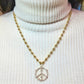 Diamond Peace Pendant Necklace in 14K Yellow Gold, 19"
