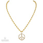 Diamond Peace Pendant Necklace in 14K Yellow Gold, 19"