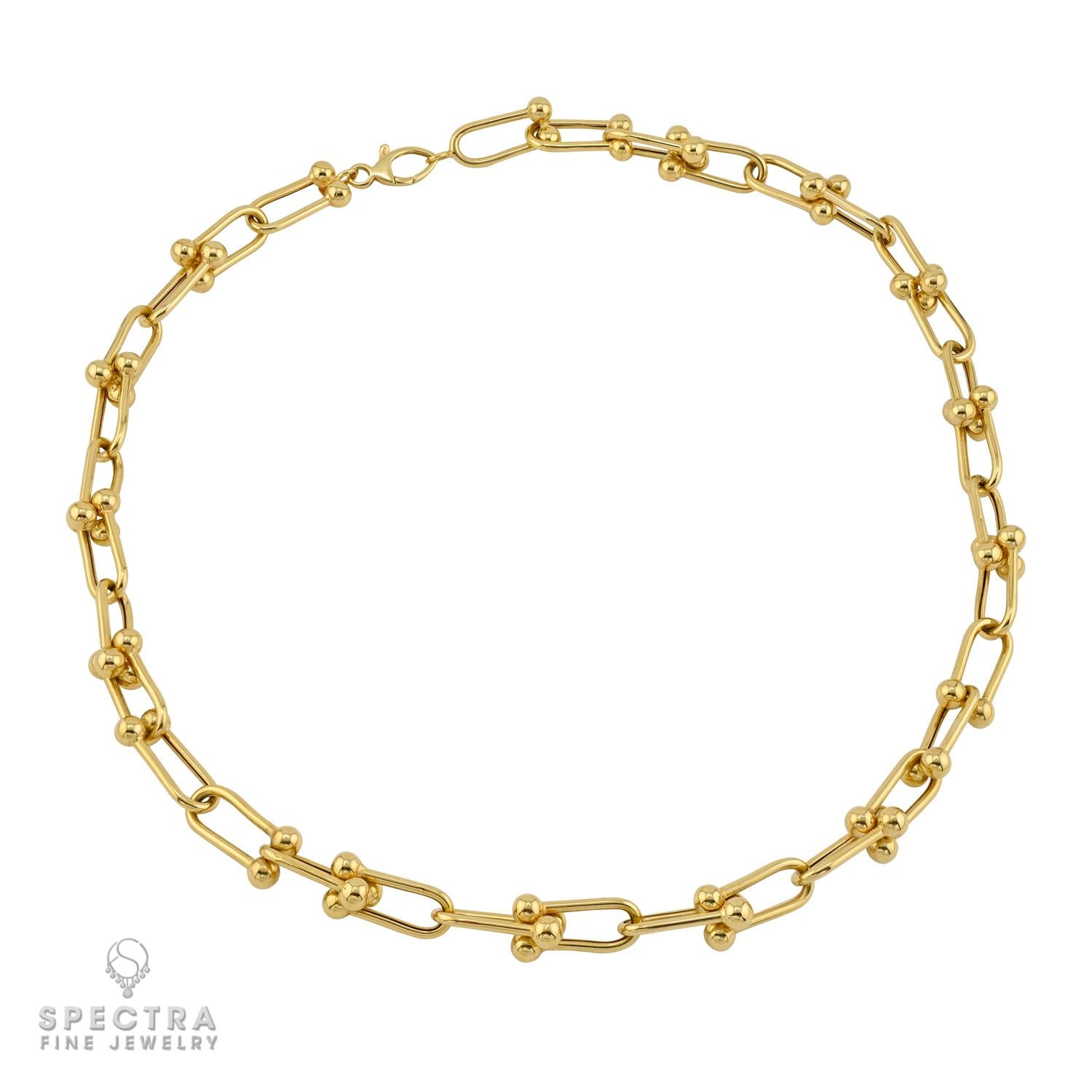 14k Yellow Gold Beaded Link Necklace, 20 Inch