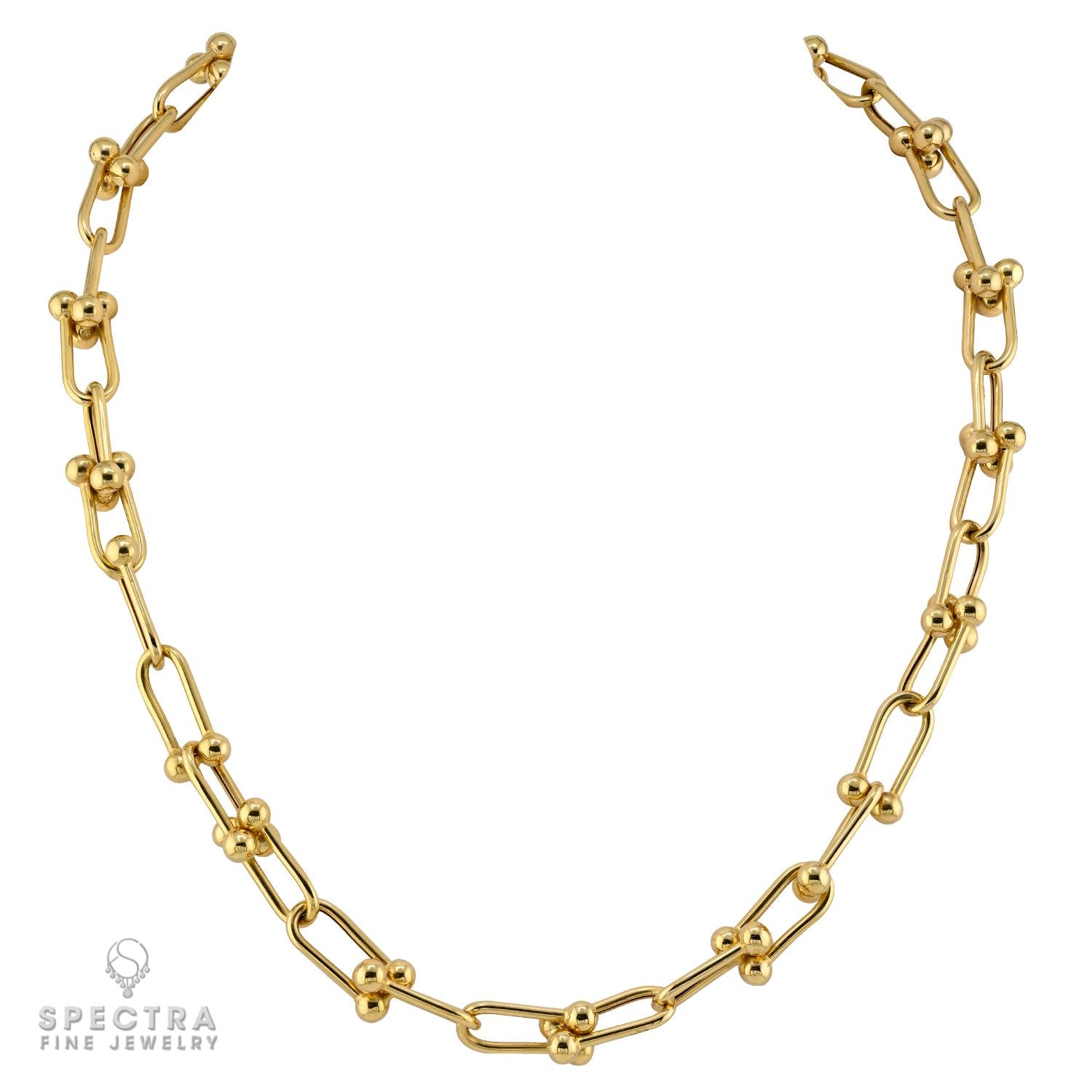 14k Yellow Gold Beaded Link Necklace, 20 Inch