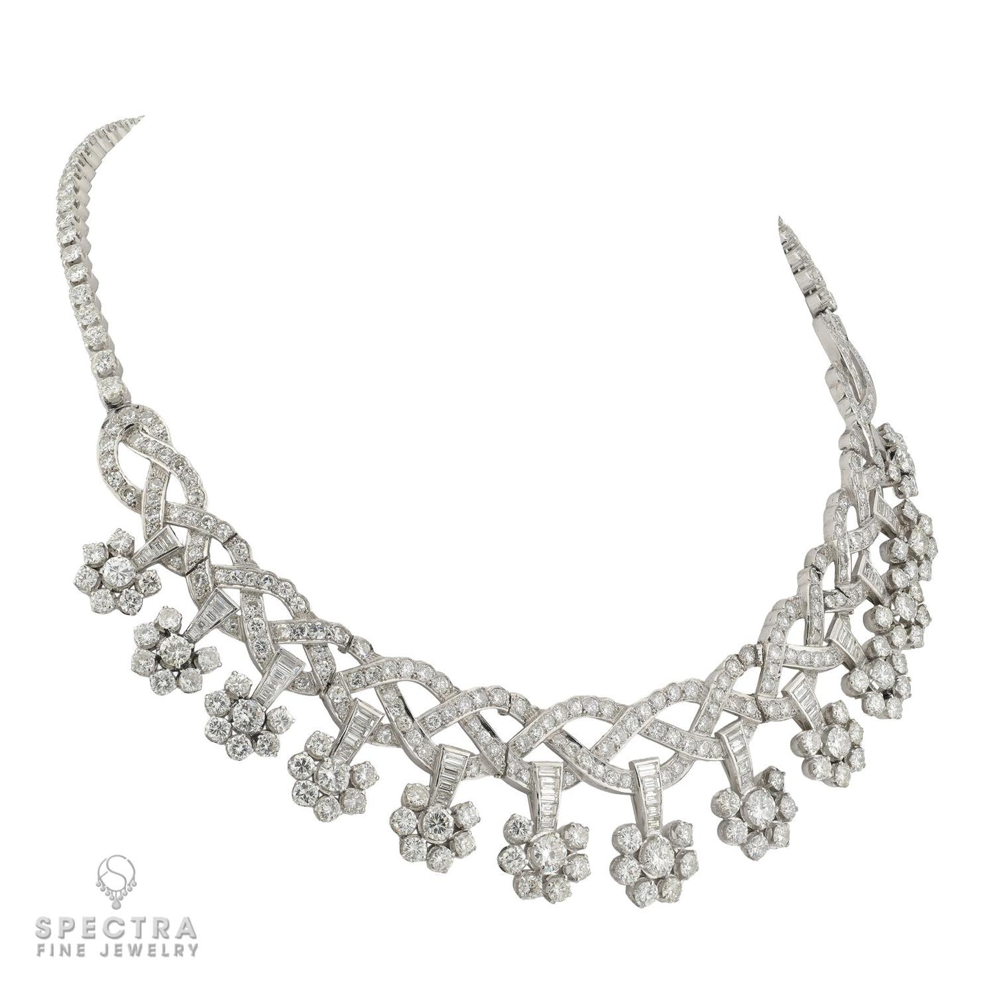 Van Cleef & Arpels Platinum Diamond Necklace, 35.00 carats