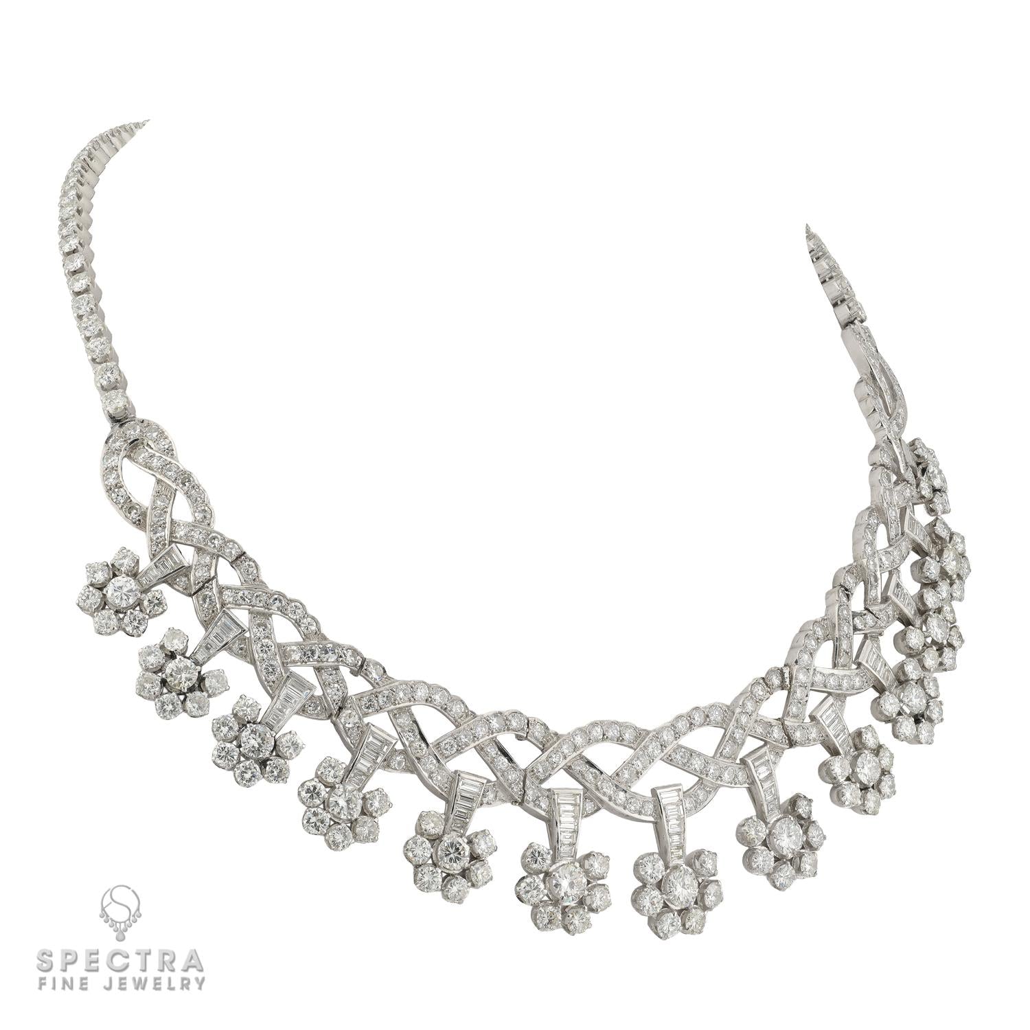 Van Cleef & Arpels Platinum Diamond Necklace, 35.00 carats