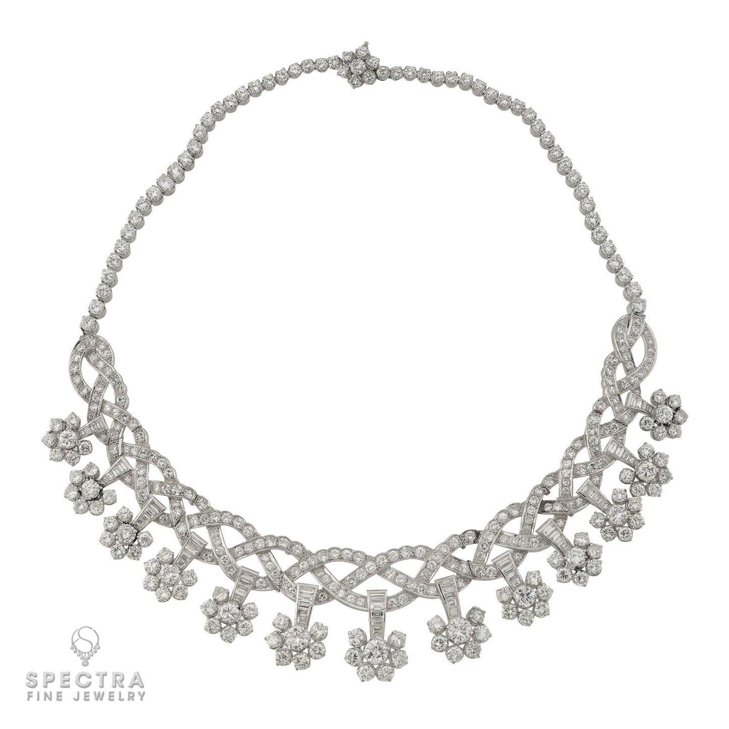 Van Cleef & Arpels Platinum Diamond Necklace, 35.00 carats