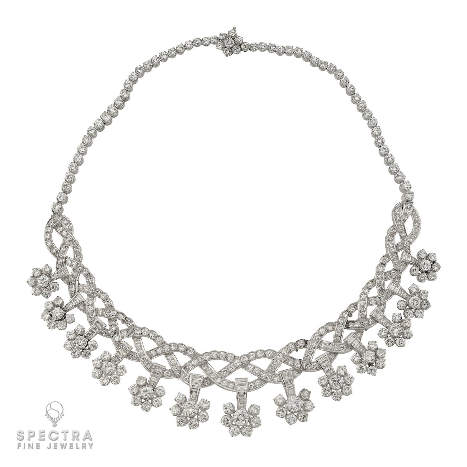 Van Cleef & Arpels Platinum Diamond Necklace, 35.00 carats